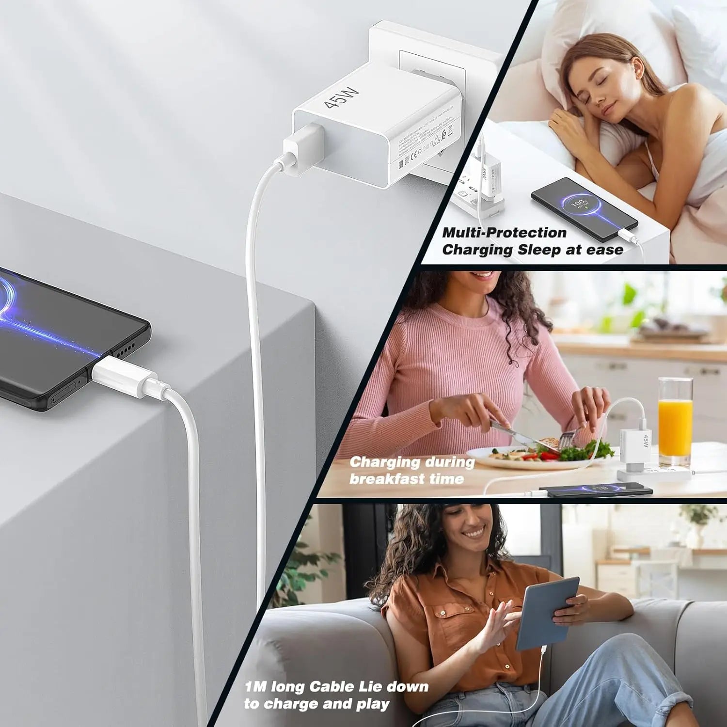 Original XIAOMI Charger 45W 33W Fast Turbo Charge Cable Usb C Travel Adapter Mi 11 10t Pro 10 11s Poco M7 X7 X5 X3 Redmi Note 15