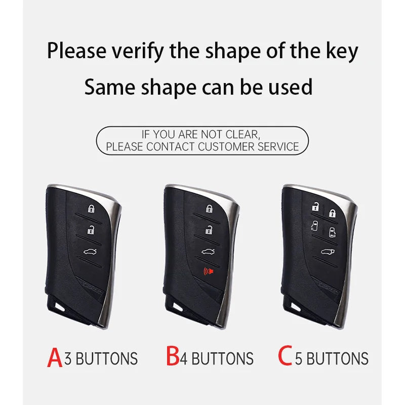Car Zinc Alloy Leather Key Case Cover Chain For Lexus NX ES UX US RC LX IS 250h RX 350h LS 450h 260h 300h UX200 LM350H LM500H