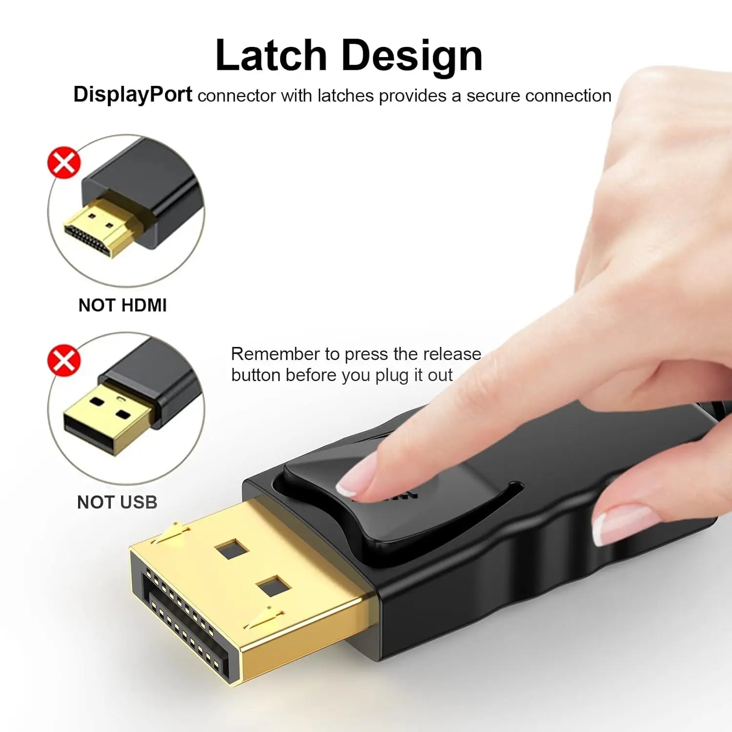DisplayPort to VGA Cable 6FT/1.8M,Gold Plated DP Male to VGA Male Adapter 1080P@60Hz for Laptop, PC, Monitor, TV, Projector