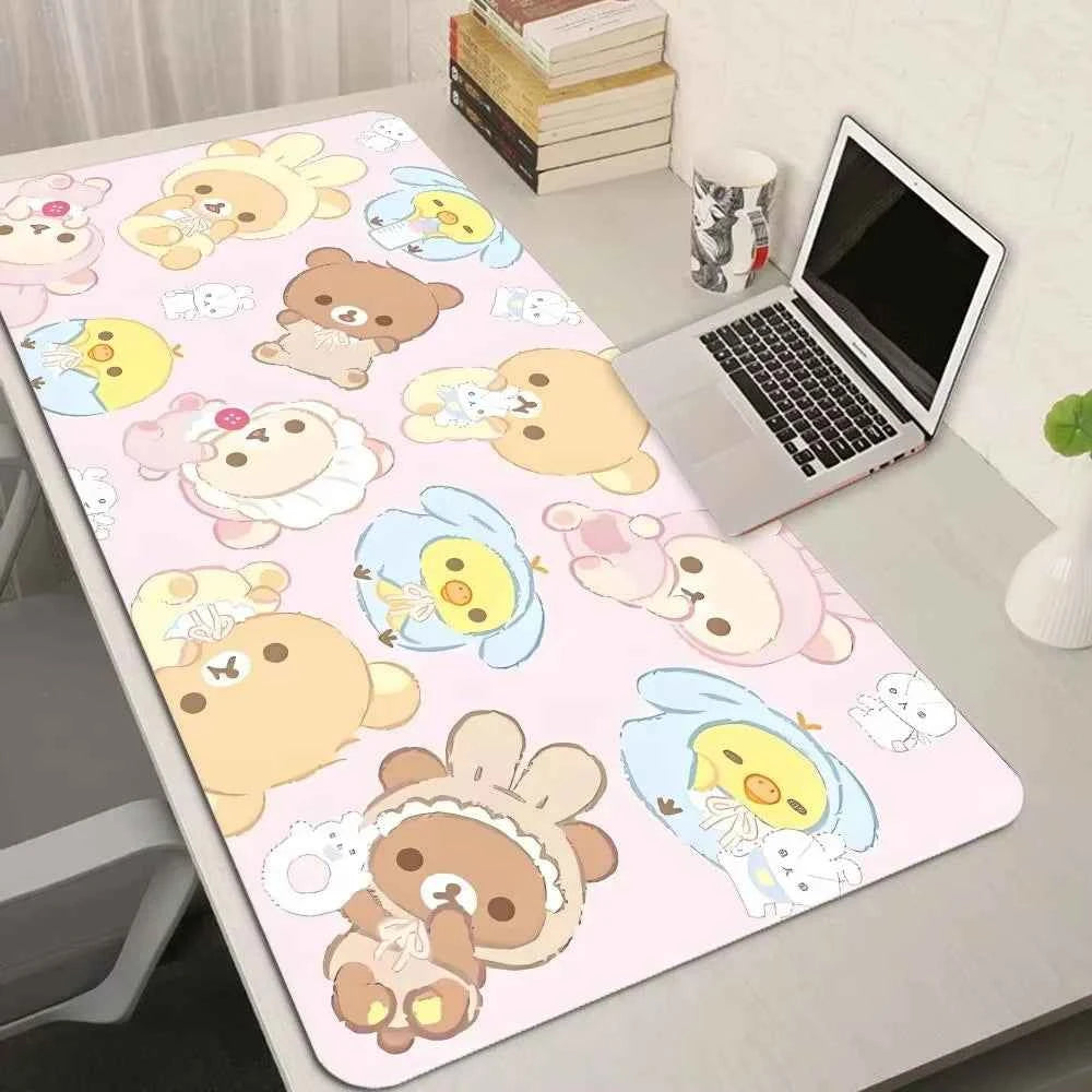 XXL Cartoon Pink Mouse Pad Anime Kawaii Keyboard Rug Laptop Cute Gaming Soft Mousepad Computer HD Desk Mat