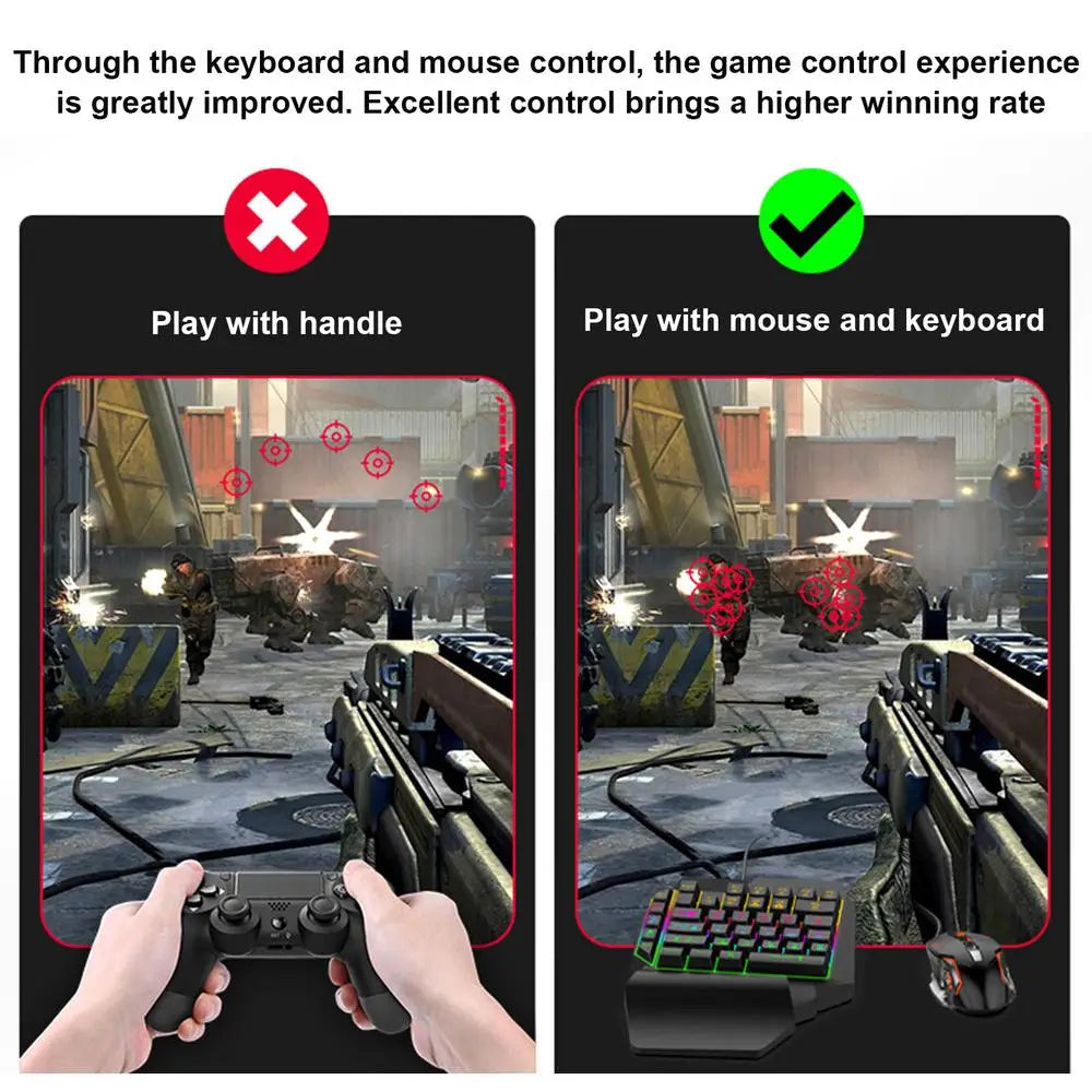 Gaming Keyboard And Mouses Combo With Converter Build In ForNintendo SwitchPS4 XboxConsoles