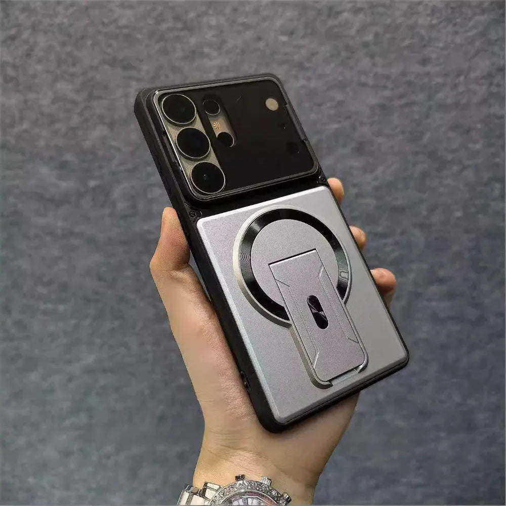 Fashion Lens Protection Case for Samsung Galaxy S26 S25 S24 S23 Ultra A57 A56 A37 A36 A17 A16 Invisible Kickstand Magnetic Cover