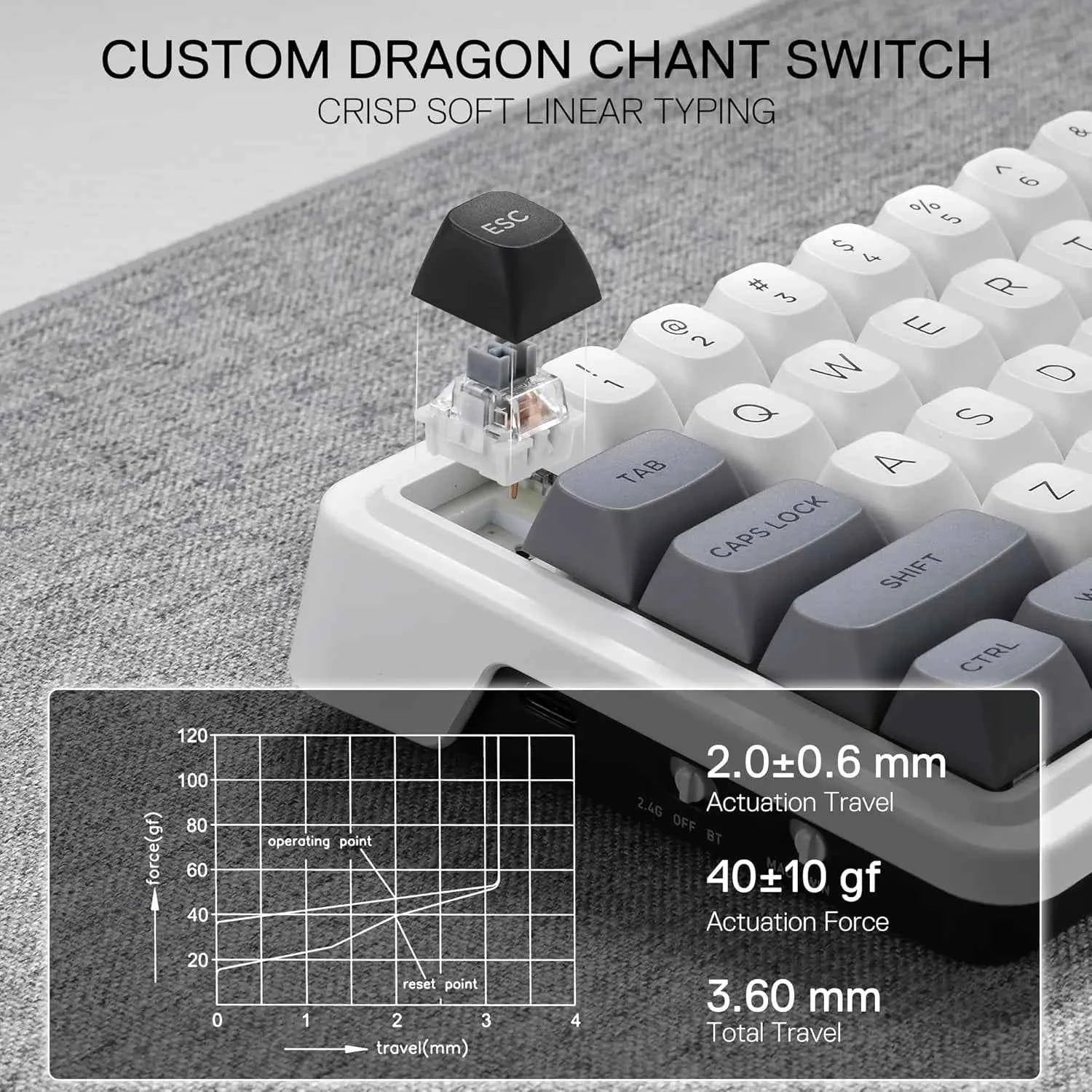 Redragon K722 PRO 60% Wireless Gasket RGB Gaming 61 Keys Hot-Swap Compact Mechanical Free-Mod Socket Keyboard