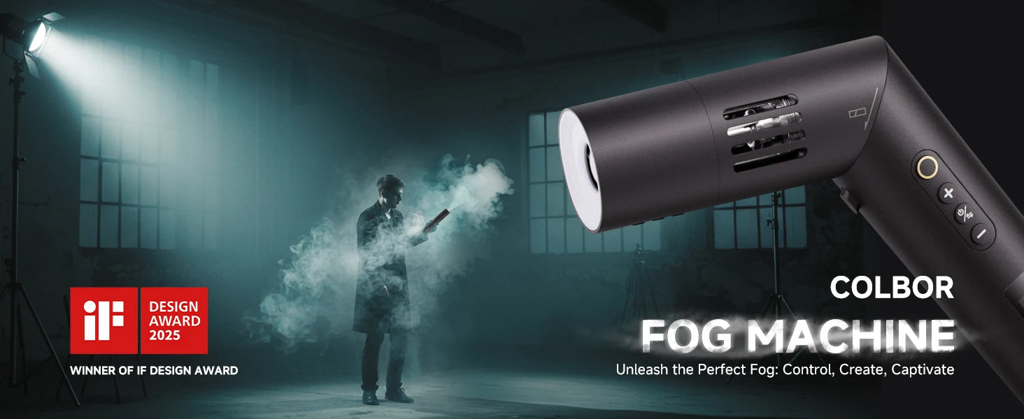 COLBOR CF5 Mini Fog Machine 40 W Portable Remote Control Smoke Machine for Photography, Fog Smoke Machine for Video Production