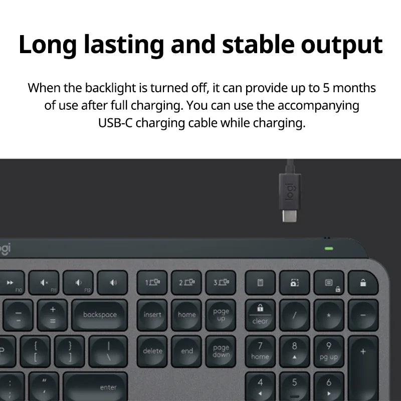 NEW Logitech MX Keys S Wireless Bluetooth Keyboard Office Multi-device Connection Backlit Bolt Ultra-thin and Portable