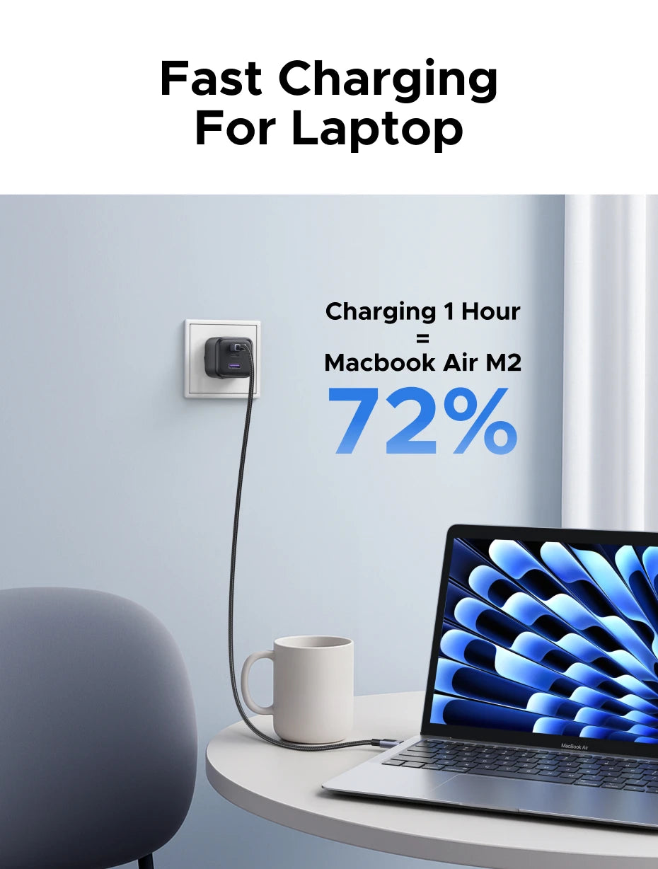 【EU Plug】UGREEN 45W/30W/25W/20W GaN Charger PD3.0 PPS QC3.0 USB C Fast Charger For iPhone 17 16 15 ProMax Samsung S25 iPad Air