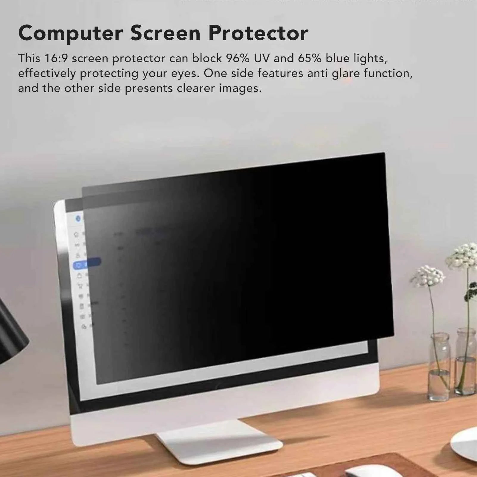 Universal Computer 16:9 Screen Protector 27in Anti Peeping Anti Glare Eye Protection Double Side Desktop Private Screen for PC