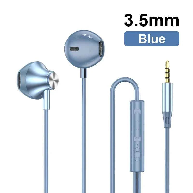 Type C 3.5mm Jack Earphones HiFi Stereoscopic Sound With Mic Wired Headphones Line Control Earbuds For Samsung iPhone 16 Headset