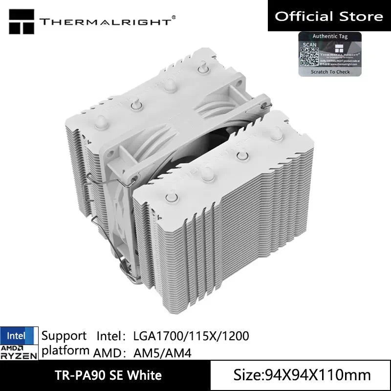 Thermalright TR-PA90 SE 4 HeatPipes CPU Cooler Air Cooling Radiator Dual Tower 4PIN PWM Fan Supports LGA1700/115X/1200/AM5/AM4
