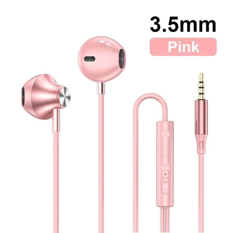 Type C 3.5mm Jack Earphones HiFi Stereoscopic Sound With Mic Wired Headphones Line Control Earbuds For Samsung iPhone 16 Headset