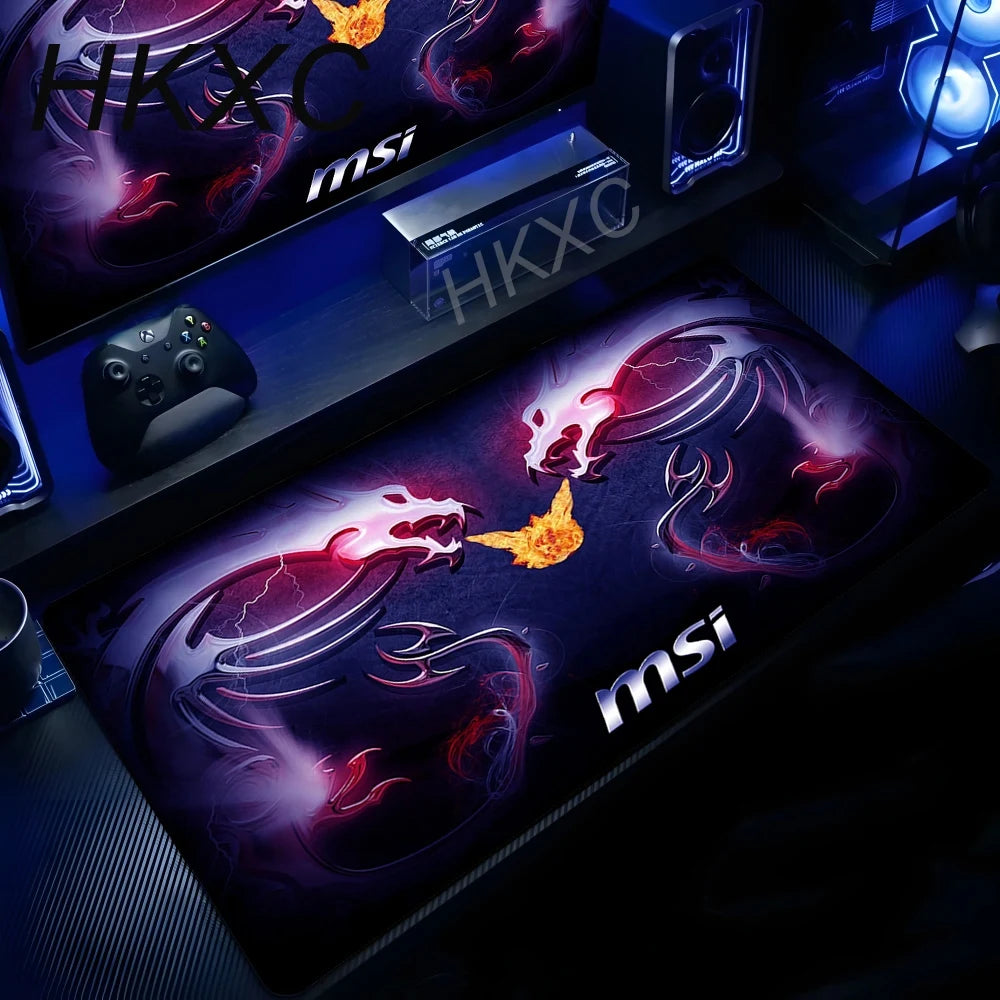 MSI Table Mat Mouse Pad Desk Mouse Pad Cute HD Desk Pads Extended Gaming Keyboard Mats Large XXL Gamer Mousepad 90x40