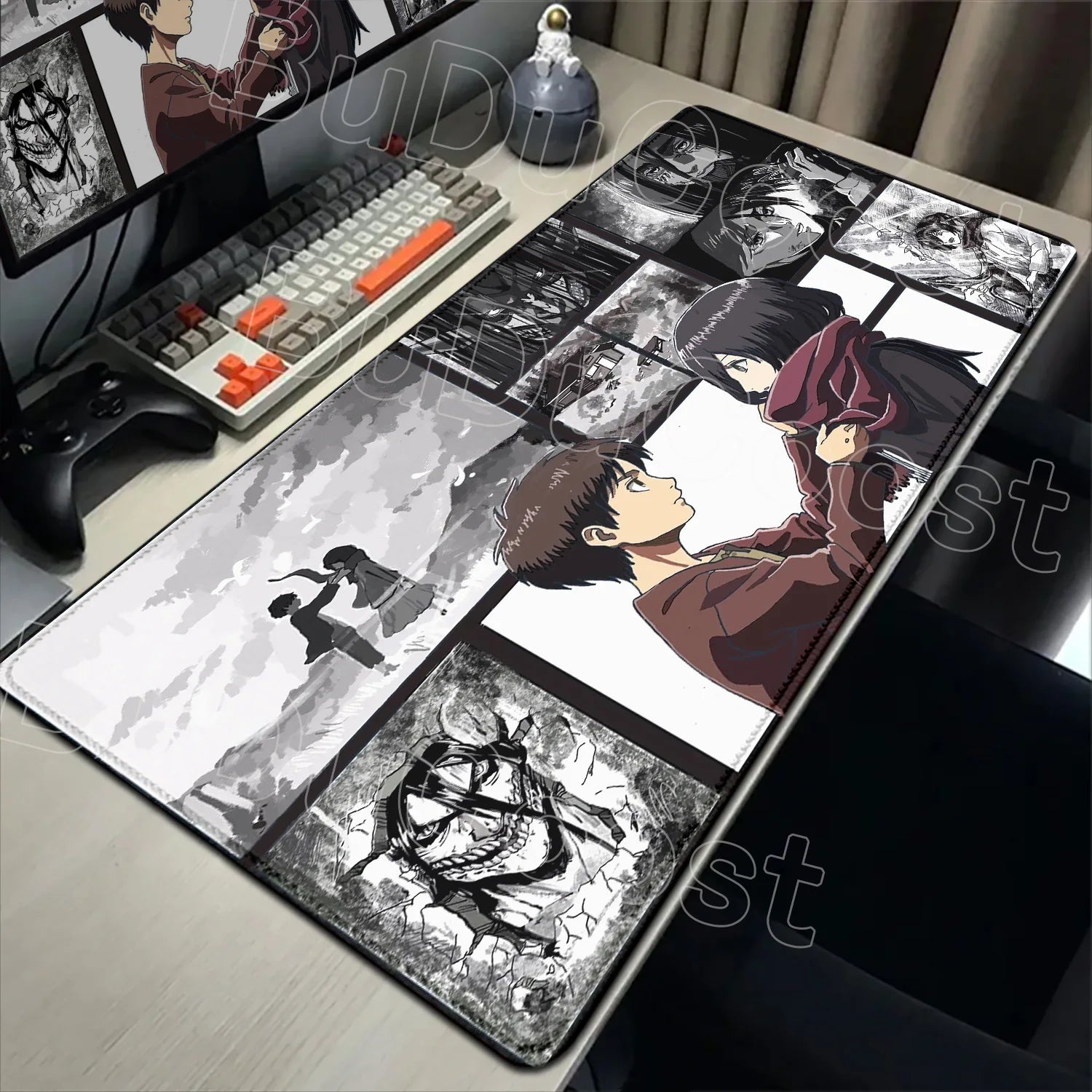 New Mousepad Anime Attack on Titan Mouse Pad Gaming Accessories PC Keyboard Large Rubber Non-slip Desk Mat Computer Table Carpet
