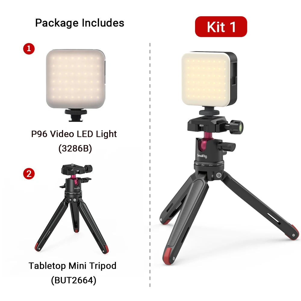 SmallRig P96 LED Video Light  Mini LED Camera Lights 2200mAh 6500k Zoom Photo Video Lighting for Youtube Tiktok Vlog Fill Light