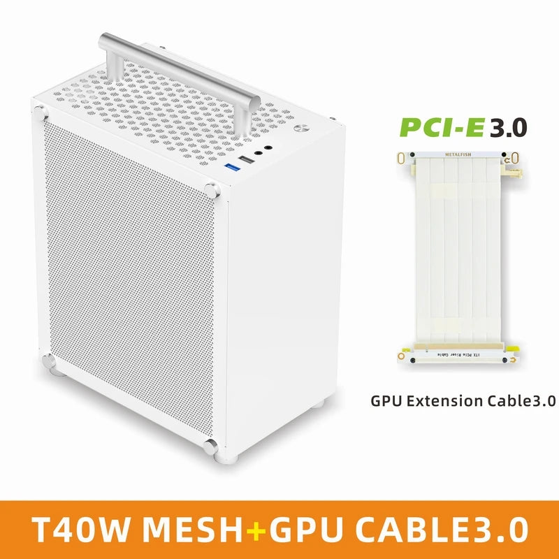 METALFISH T40 Mini ITX Case 7L Acrylic Or Mesh Side Panel and Portable Handle Support SFX PSU/206mm GPU