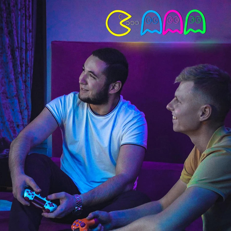 Game Neon Sign For Wall Decor,Light Up Sign For Gaming Room,Man Cave Decoration,Birthday Halloween Christmas Gift,USB Powered