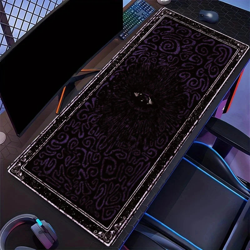 Charming Oversized Purple Card Moon and Stars Gaming Mouse Pads, Anti-slip Durable Table Pad, Suitable for Gamers and Office Use