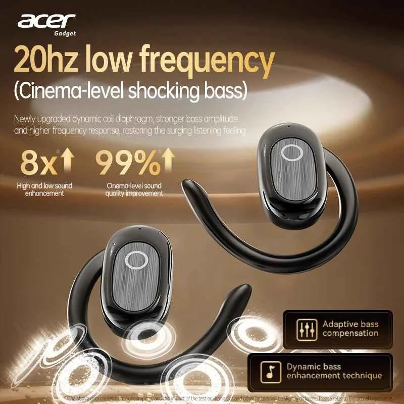 [Official Acer Product] Ohr553 Wireless Bluetooth Earphones with Earhook Design, Ows Design, Hd Calls, Comfortable Wear, Suitable for Sports and Running, Compatible with Mobile Phones, Tablets, and Laptops