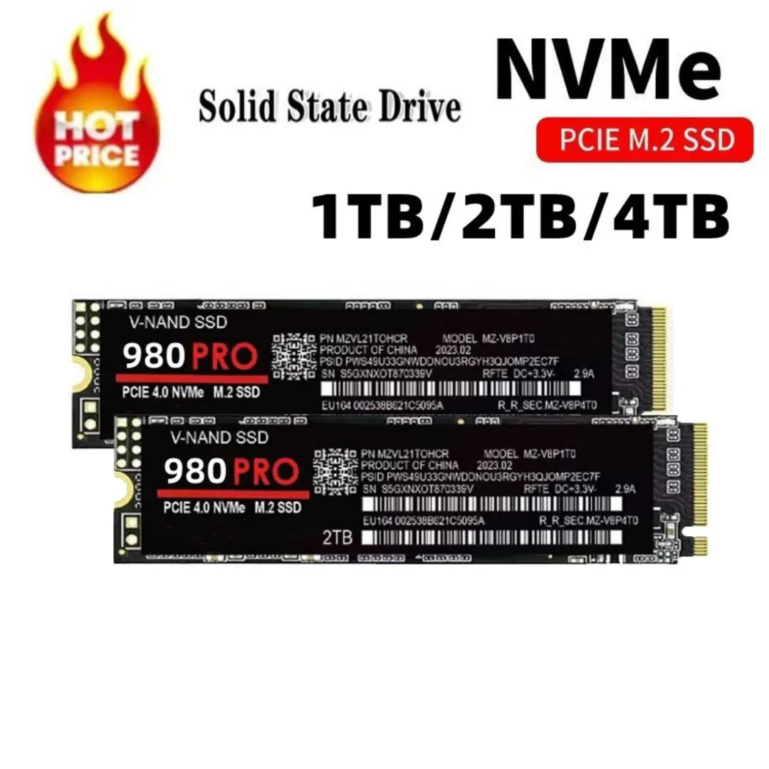 980 Pro M2 2280 NVMe High Speed SSD Hard Disk 1/2/4TB Option, High Read Write Speed Solid State Drive Perfect for PS5 Gaming Mac