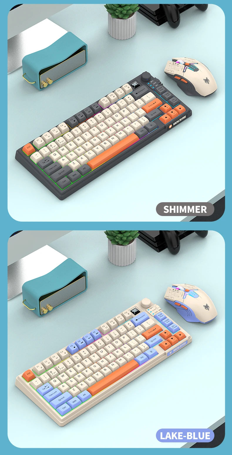 Premium Dual Modes (2.4G+Bluetooth) Keyboard Mouse Combo/Keyboard | Rechargeable | with Display Screen & Knob |  Private Mold