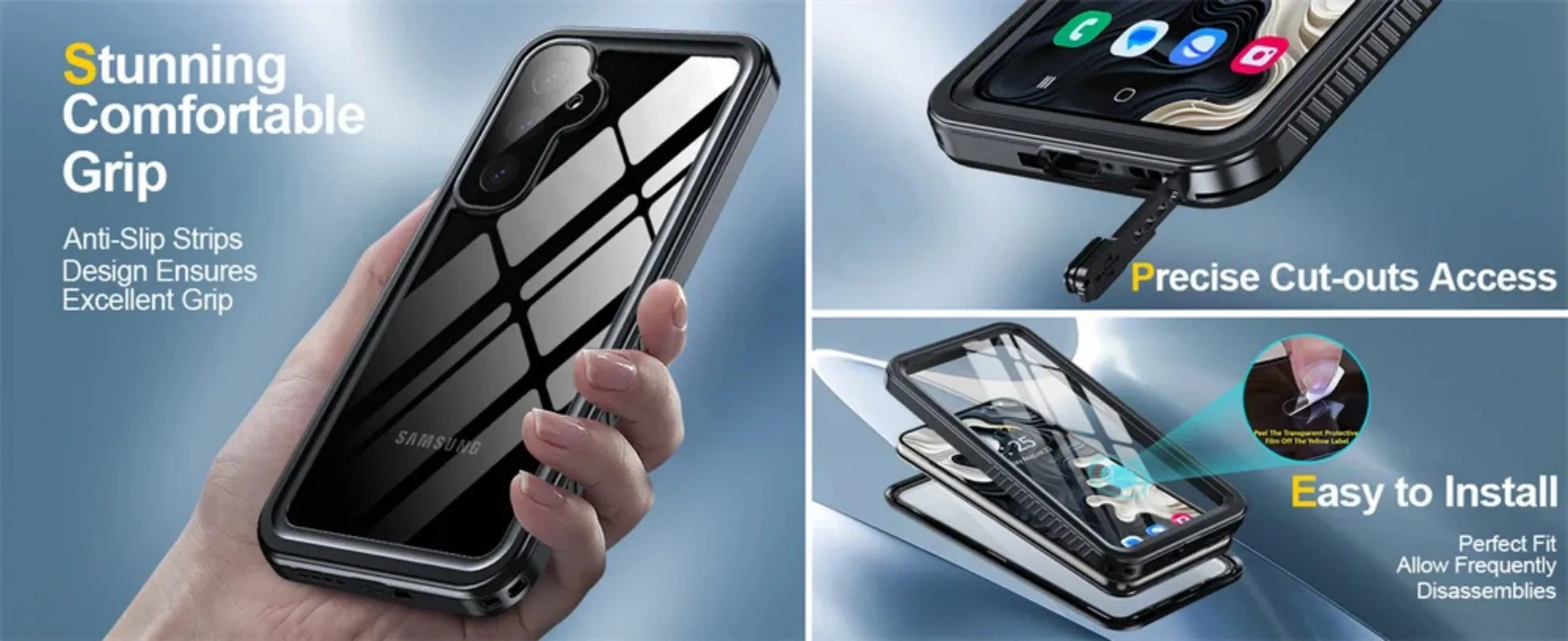IP68 Waterproof Shockproof Case For Samsung Galaxy S26 S25 S24 S23 S22 S21 Ultra A54 5G Underwater Swimming Phone Luxury Cove