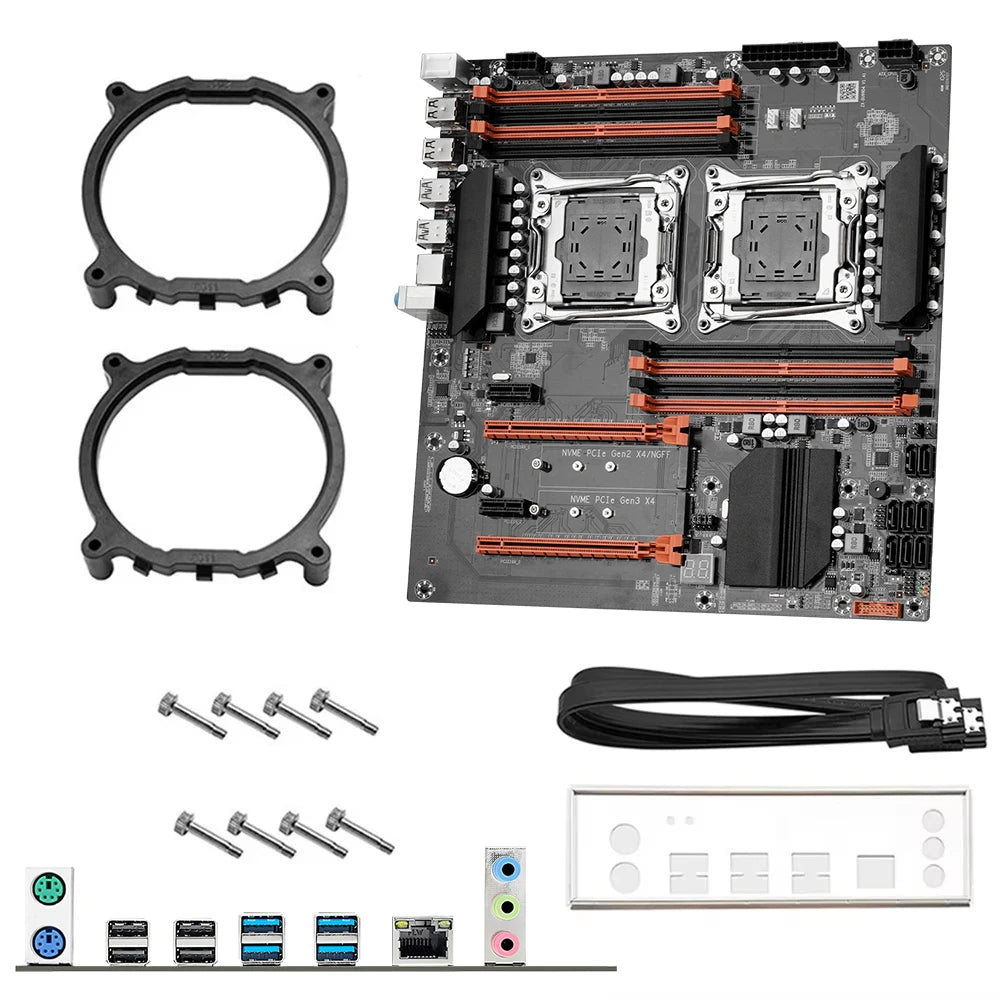 MOUGOl X99 Dual CPU Gaming Motherboard Set lntel Xeon E5 2680 V4&DDR4 64GB (4*16GB) LGA2011-3 M.2 NVME for Server Computer Host - WinSupport Tech