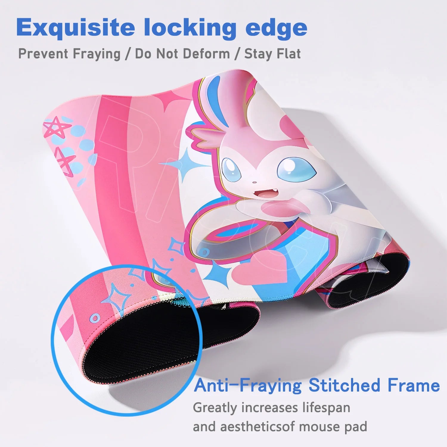 P-Pokemons Sylveon Eevee Mousepad Mouse Pad Large Gamer XXL Pc Keyboard Desk Mouse Mat Carpet Rubber Tapis Souris Gaming Notbook