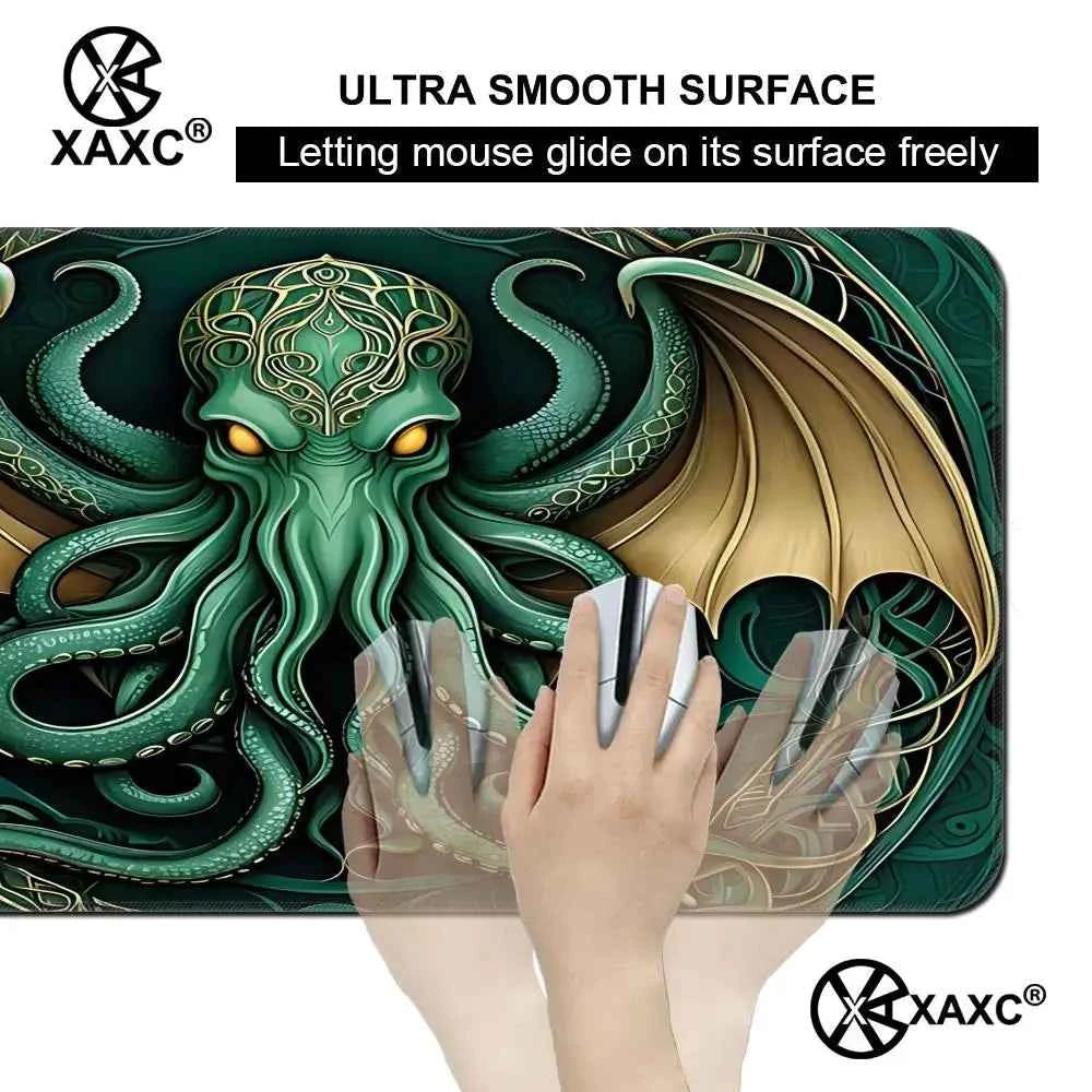 Cthulhu Green Octopus Mouse Pad Large Rubber Anti-slip PC Desk Accessories for Office and Gamer Keyboard Mats Decor Mat HYBXXC