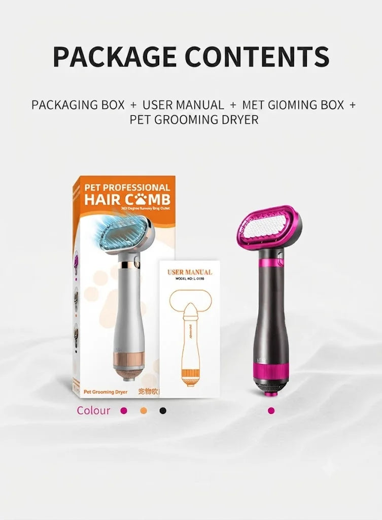 Pet Hair Dryer Dog Grooming Home Pet Products Silent Non-Hurting 280W Drying Hair Dryer Comb for Dog Hair Dryer