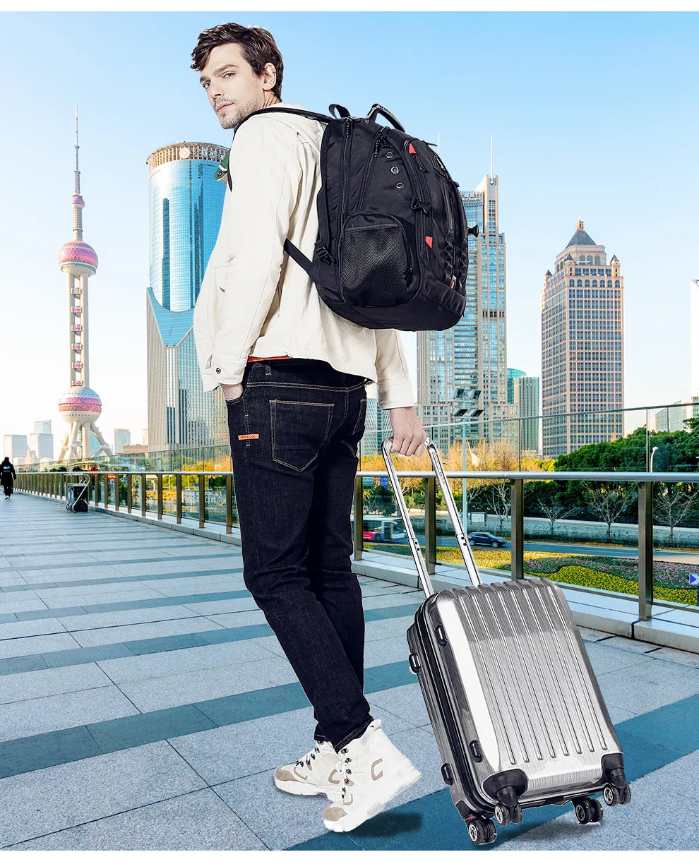 BANGE Large Multi-Function 40L Laptop Backpack 17 Inch Durable Travel Backpack School Bag For Teenagers with USB Recharging Port