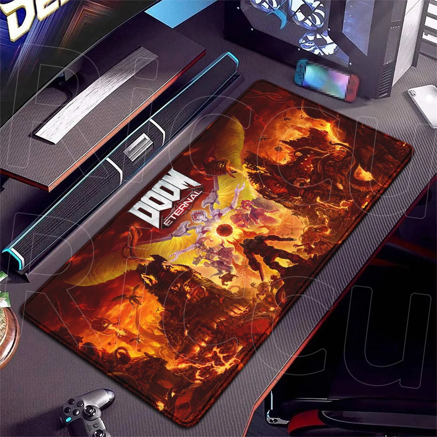 PC accessories 400x900mm Desk Mat Popular games D-Doom Mousepad Large Gaming Mouse Pad LockEdge Computer Keyboard Table DeskMat