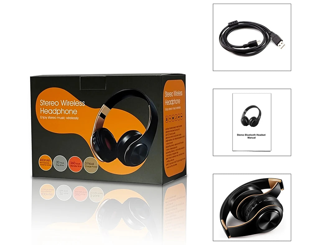 New Arrival Colors Wireless Bluetooth Headphone Stereo Headset Music Headset Over the Earphone with Mic for Iphone Sumsamg