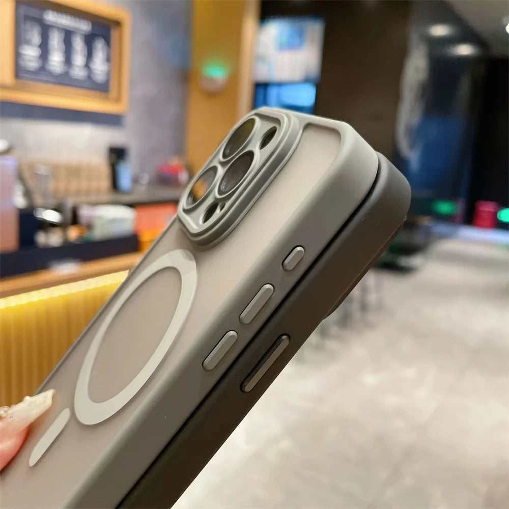 Lens Protection Case For iPhone 17 16 Proa Mx mini 15 16 14 Plus iPhone 13 12 11 Matte Translucent Magsafe Wireless Charge Cover