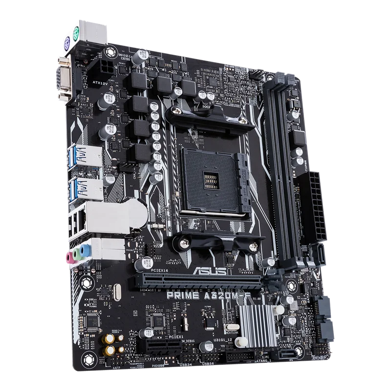 ASUS PRIME A320M-F Motherboard AM4 AMD A320 Chipset DDR4 32GB Micro ATX Used - WinSupport Tech