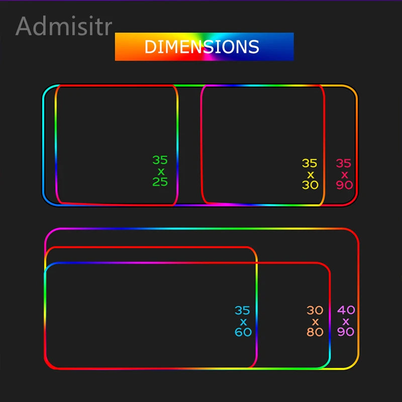 LED Desk Mat Black and White Lines RGB Computer Mouse Pad Gamer Cabinet Luminescence Abstract Mousepad Keyboard Gaming Deskmat