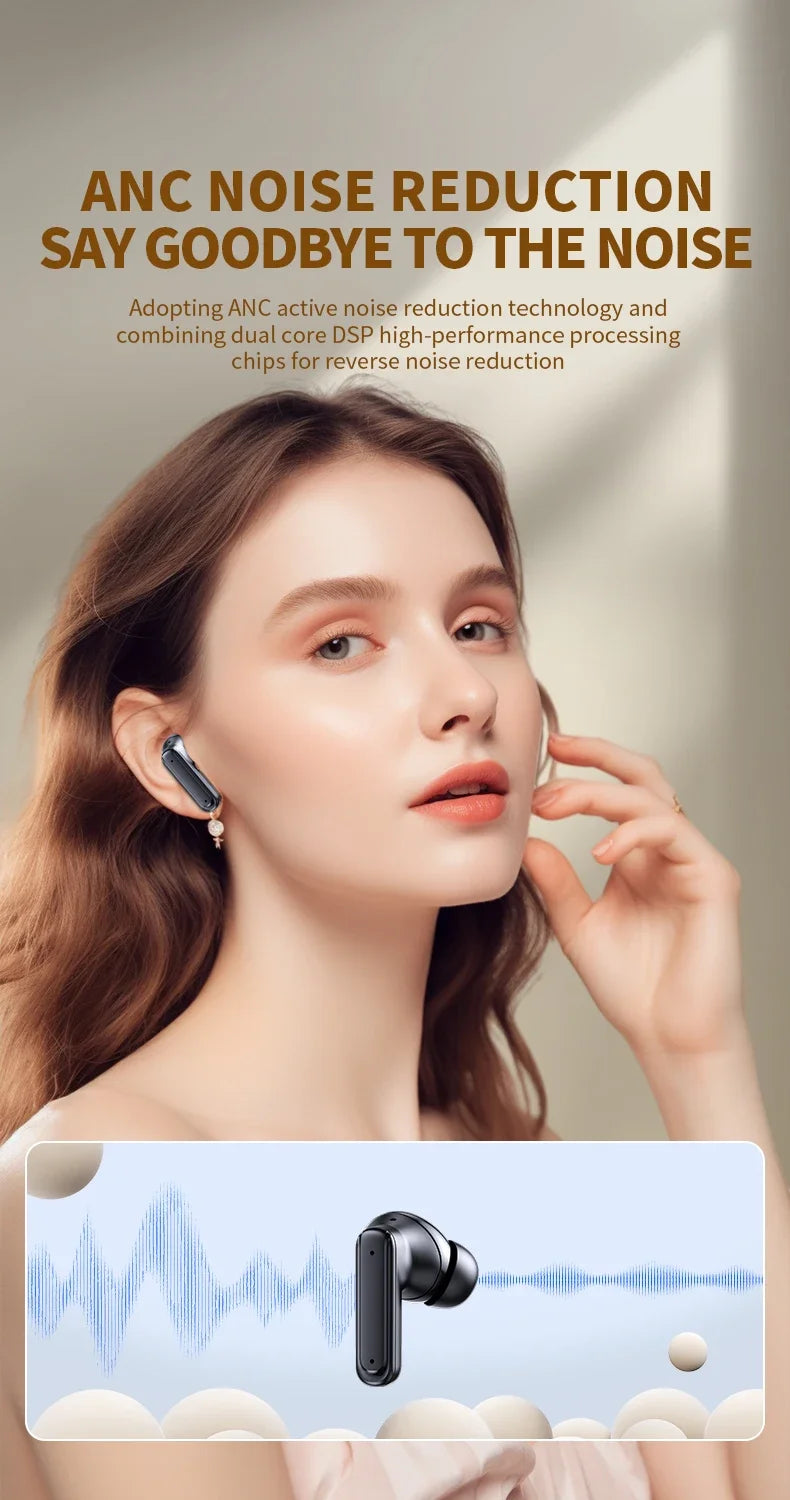 Wireless earbuds E18pro Bluetooth 5.4 Headphones ANC In Ear Gaming Headset Noise Reduction TWS Earphones Touch Control Wit Mic