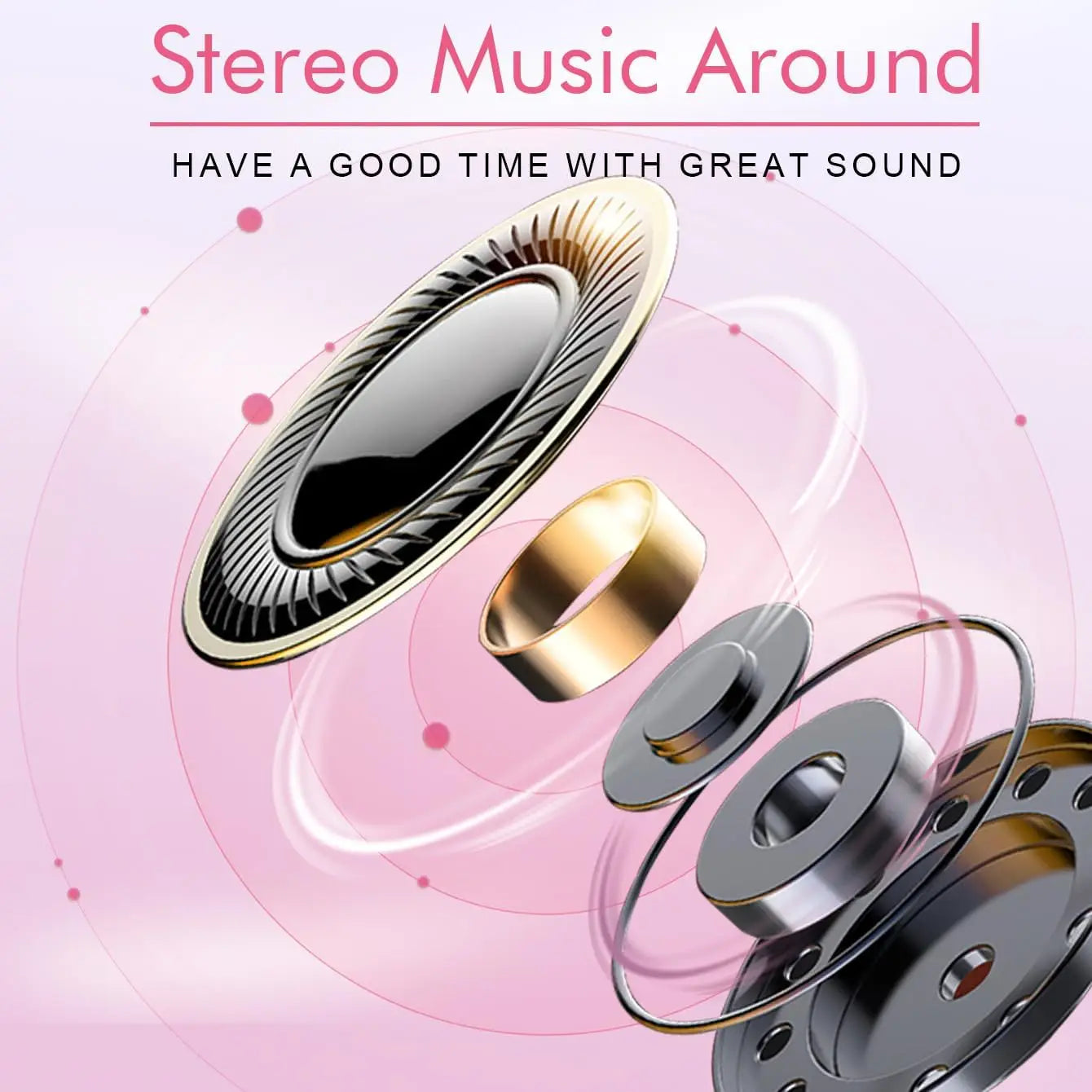 Foldable Over Ear Bluetooth Headphones Pink Stereo Wireless Headset with Microphone Support TF Card for Gaming Music