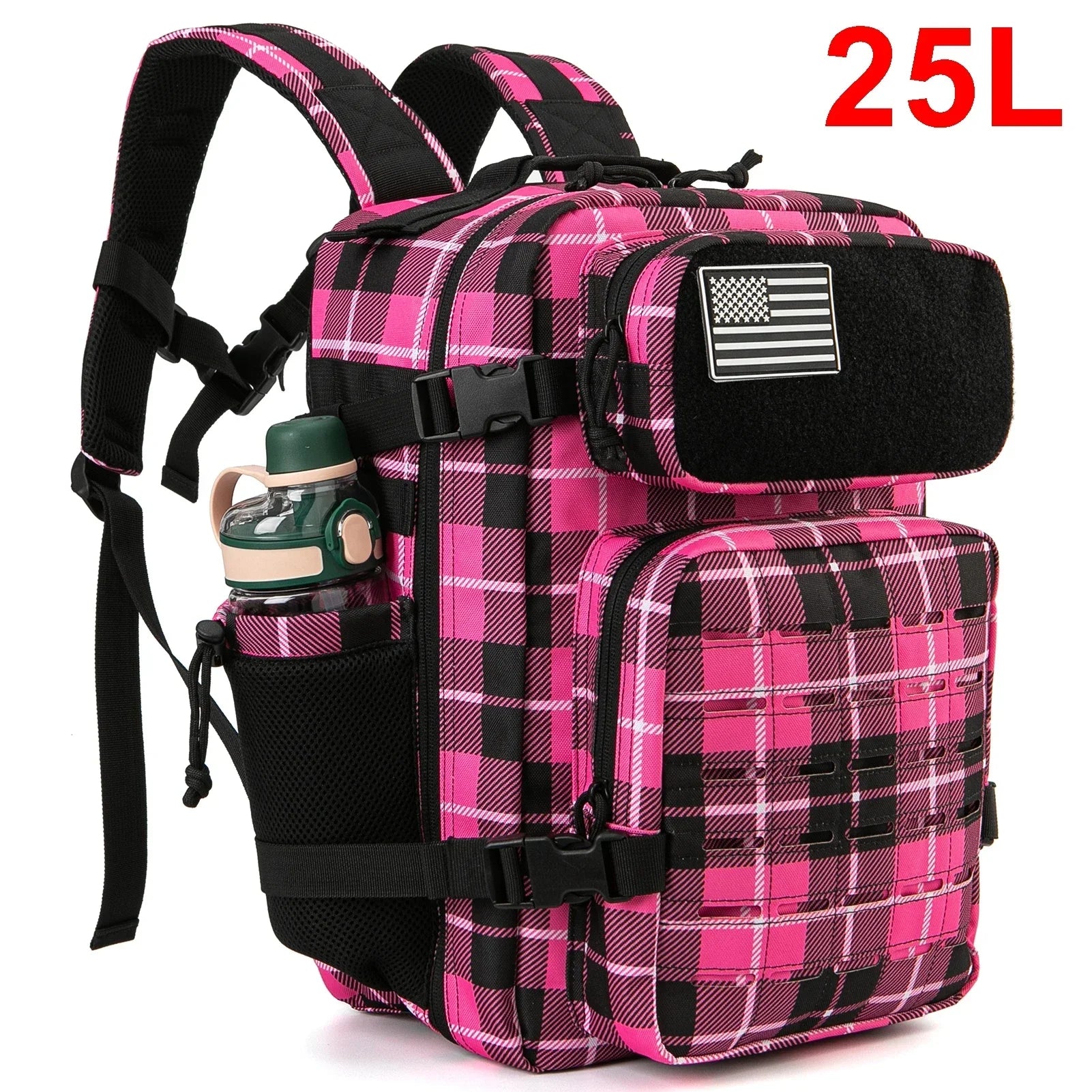 25L Tactical Backpack – MOLLE Hiking & Survival Backpack for Men & Women, Waterproof Fitness Outdoor Bag with Dual Cup Holders