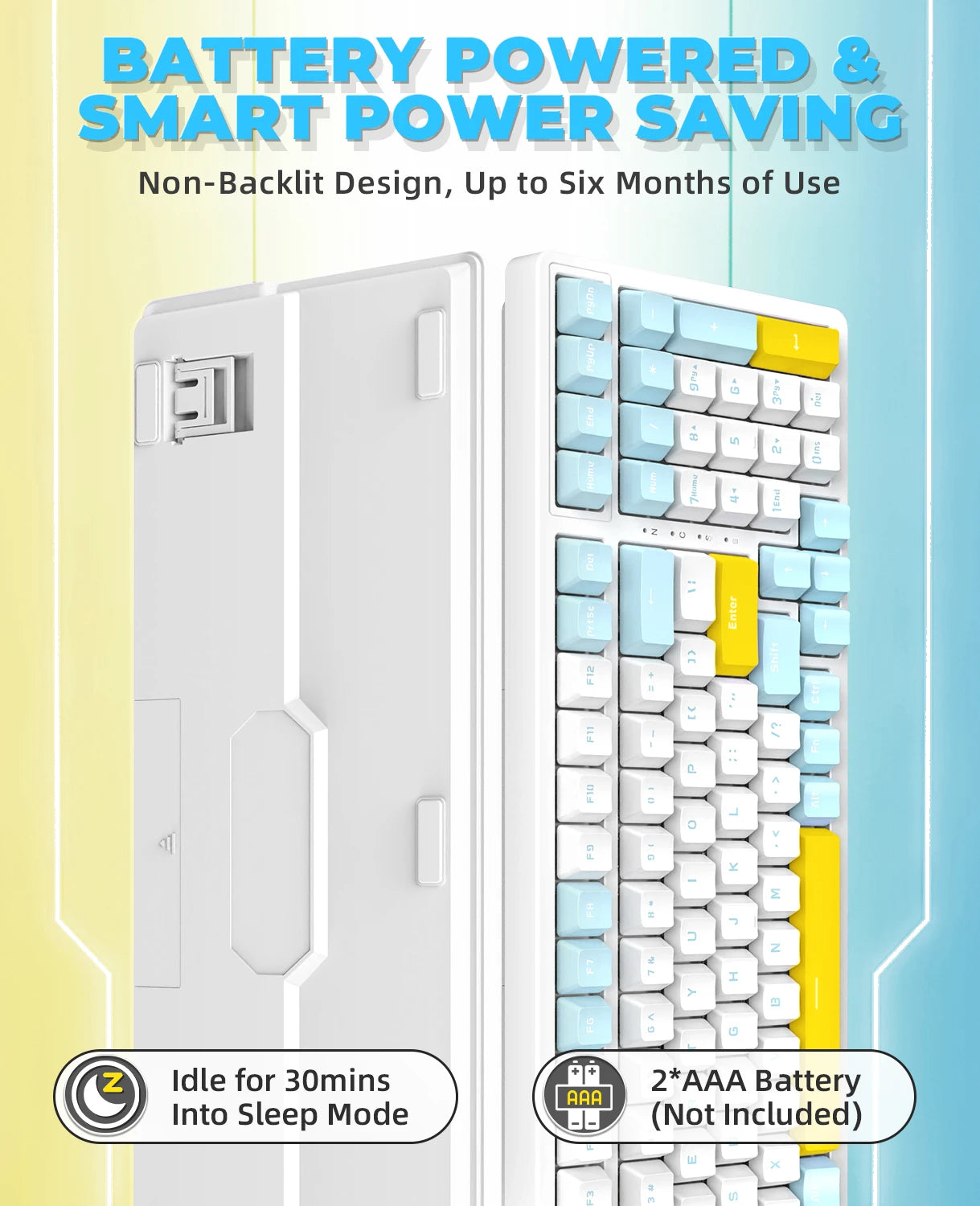 K96 Wireless Mechanical Keyboard, Dual Mode 2.4G/BT5.0 2-in-1 Receiver, 100 Keys Hot Swappable Red Switches Gamin