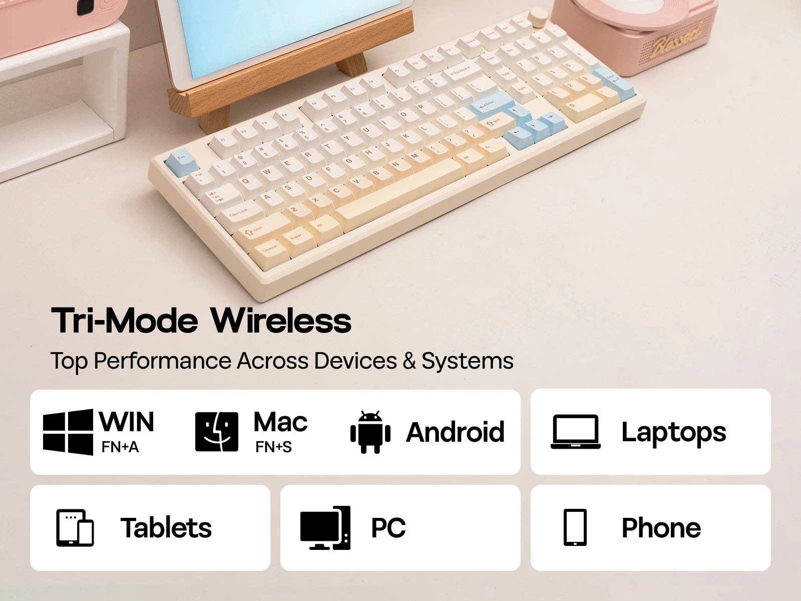 EPOMAKER Galaxy100 Lite QMK/VIA 96% ANSI US Layout Wired/2.4GHz/BT Wireless 1800 Aluminum Mechanical Keyboard 8000mAh Battery