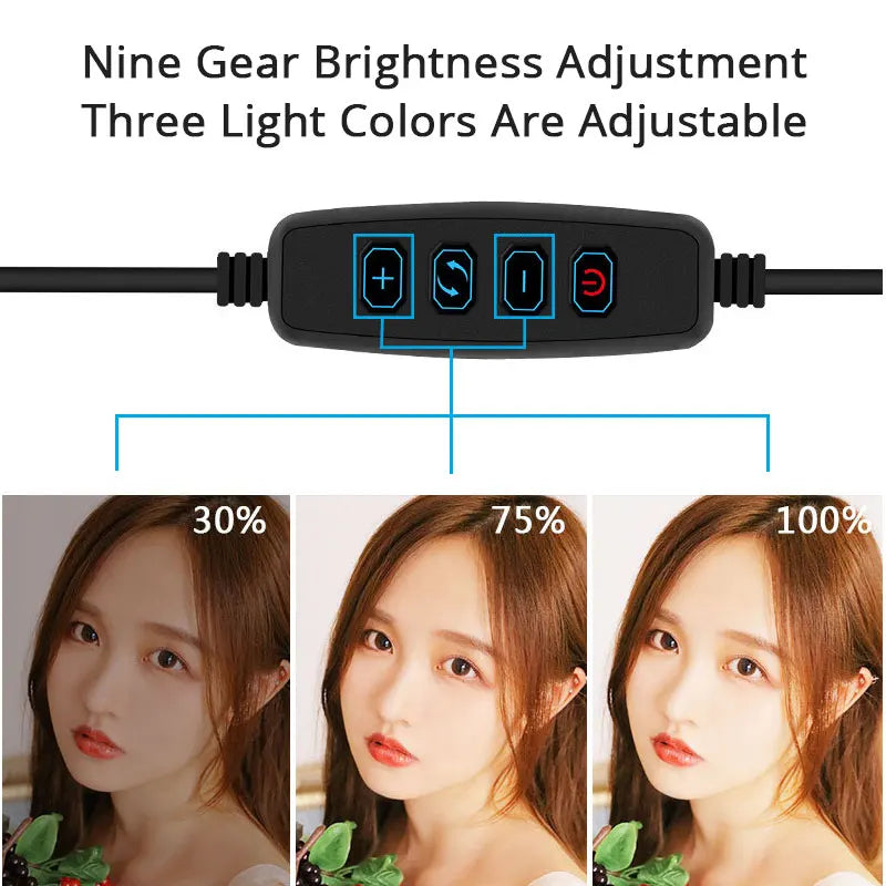 10 13 Inch Ring Light Dimmable Selfie Lamp Pptional Tripod Photographic Lighting Studio Video Lights For Live Make Up Youtube