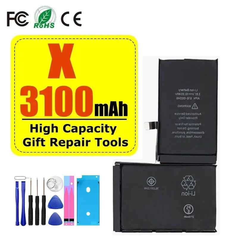High Capacity Battery For iPhone 4 4S 5 5S 5C SE 2020 6 6S 7 8 SE2 Plus X XR XS 11 Pro Max Mobile Phone Pack New 0 Cycle Seal