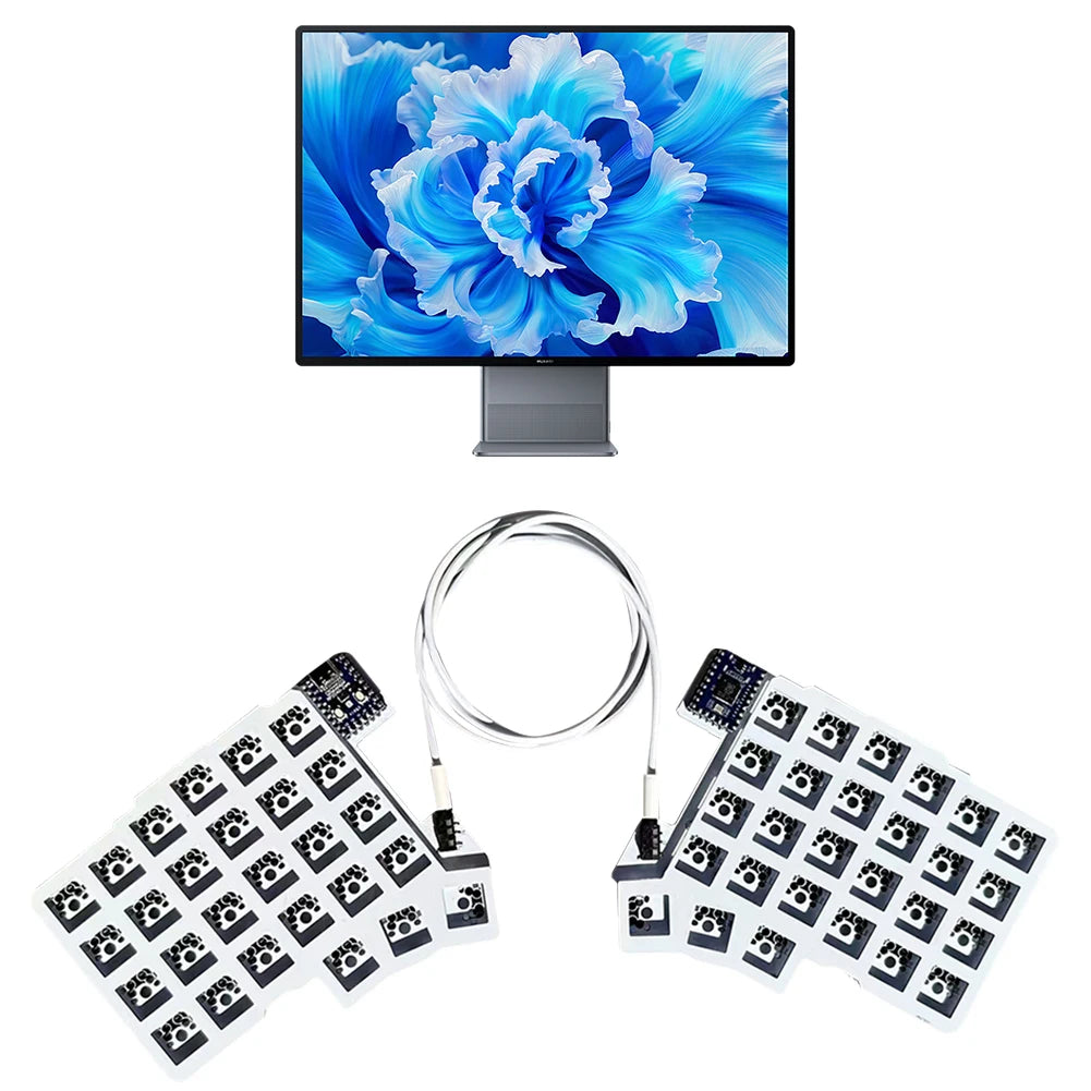 Split Keyboard Wired Ergonomics Keyboard Hot Swap Programmable Keyboard Left Right Hand Keyboard Customized PC Gamer Accessories