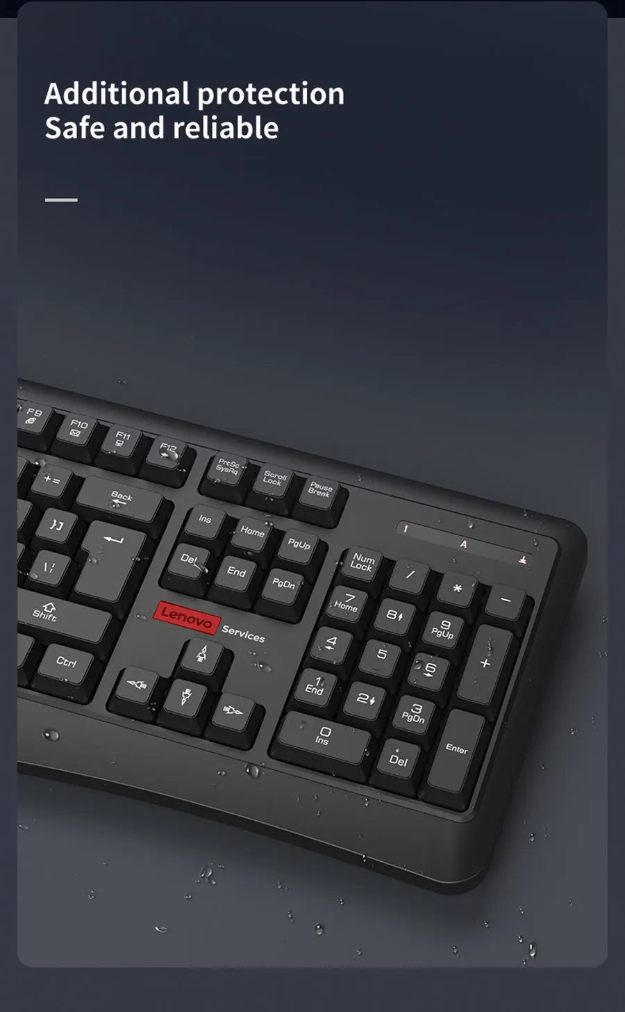 Lenovo Wireless Keyboard and Mouse Combo Full-Size 104 Key Quiet Office Set with Silent Click Compact USB Receiver for Pc Laptop