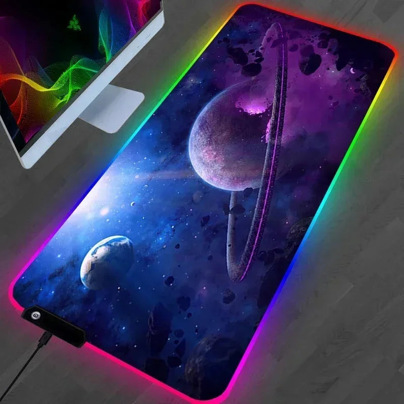 Hot Sell RGB Galaxy Milky Way Mouse Pad Carpet PC Gamer Computer Keyboard Desk Mat anti-slip Mousepad Gaming Accessories 900X400
