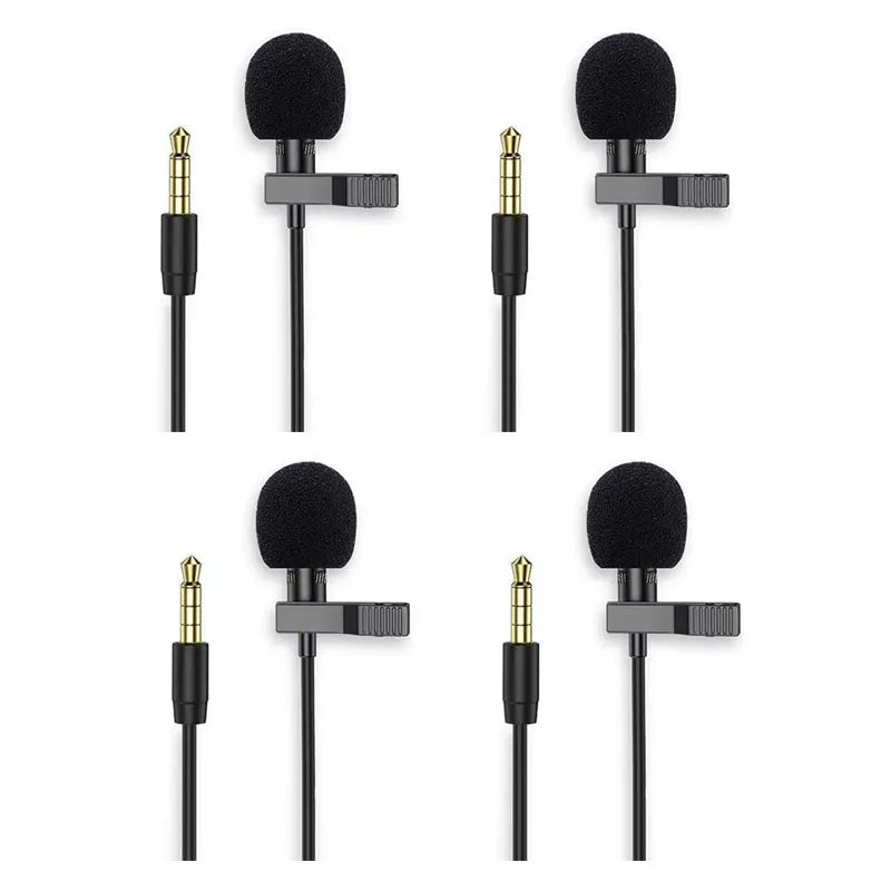 1/3/5pcs Portable 3.5mm/Type C Mini Microphone For Phone Clip-On Lapel Lavalier Professional Mic For PC Laptop Mobile Microphone