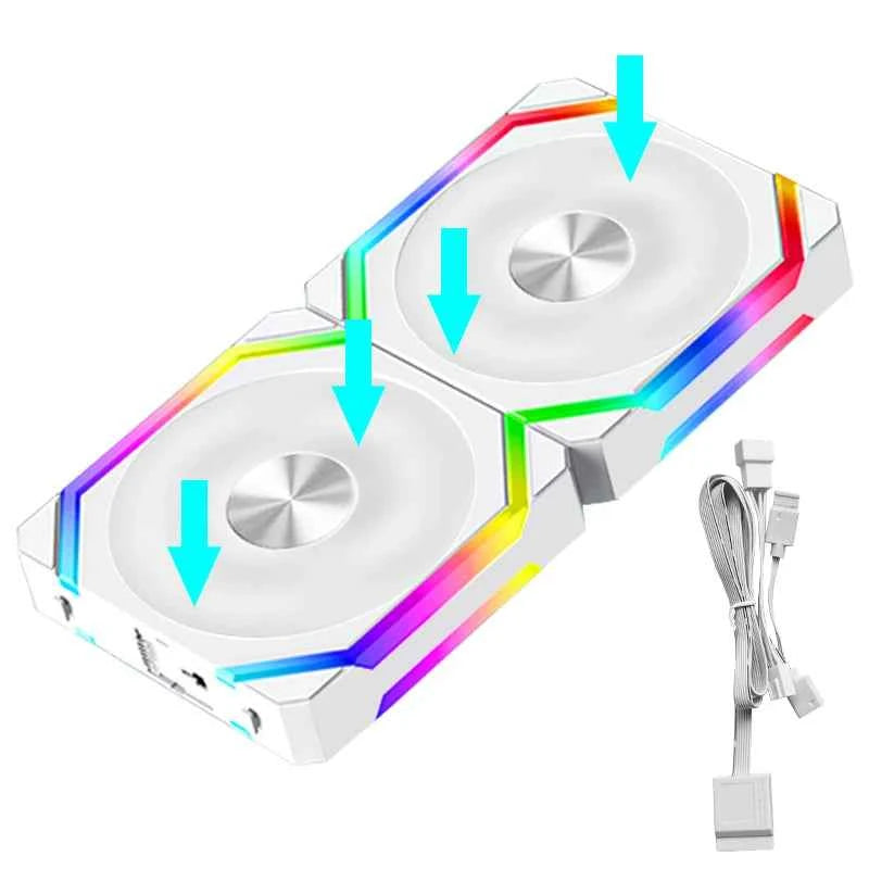 JUMPEAK CS120 ARGB Cooling Fan, 360mm/240mm, Modular Stackable Splicing PWM Silent RGB Fans For Gaming PC Case