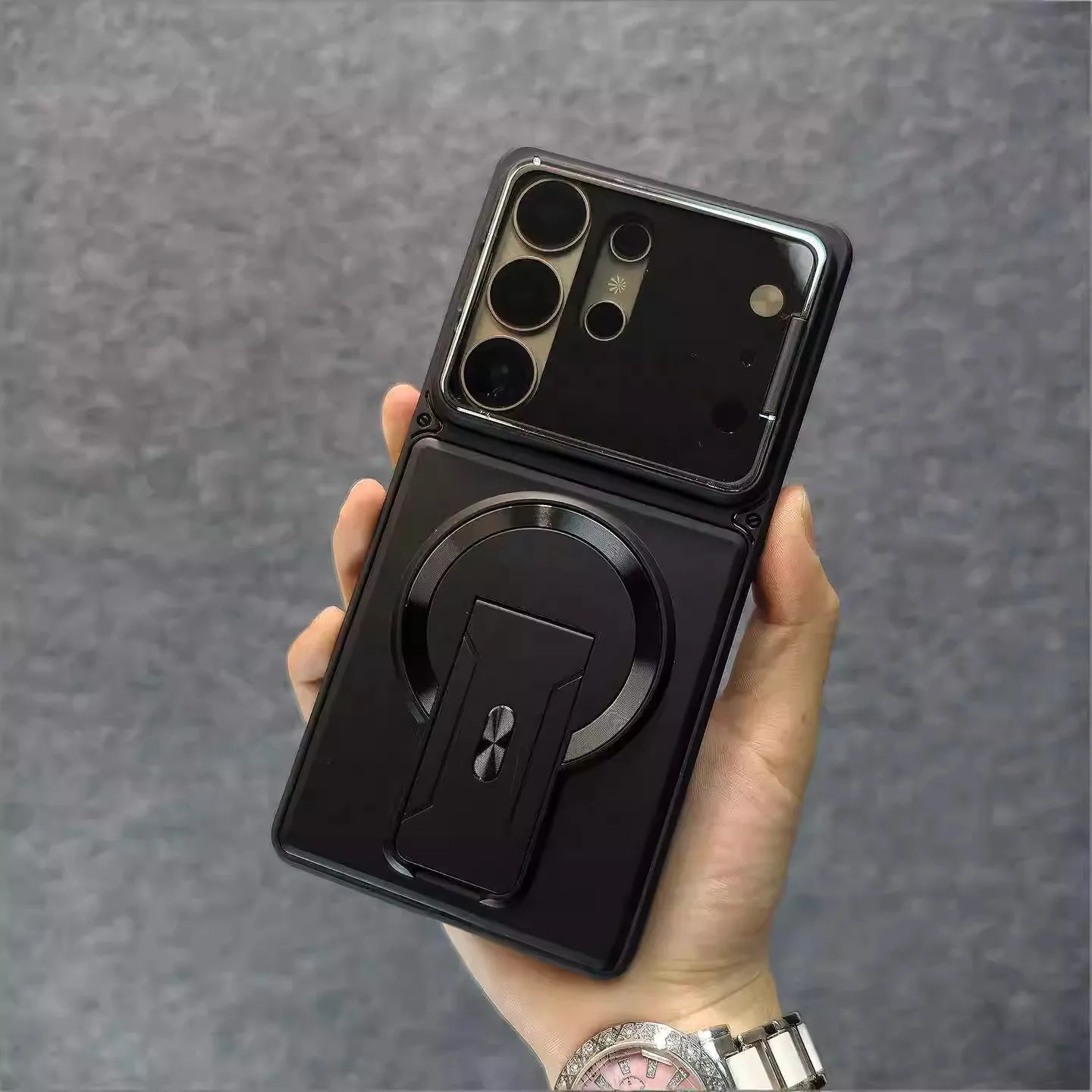 Fashion Lens Protection Case for Samsung Galaxy S26 S25 S24 S23 Ultra A57 A56 A37 A36 A17 A16 Invisible Kickstand Magnetic Cover