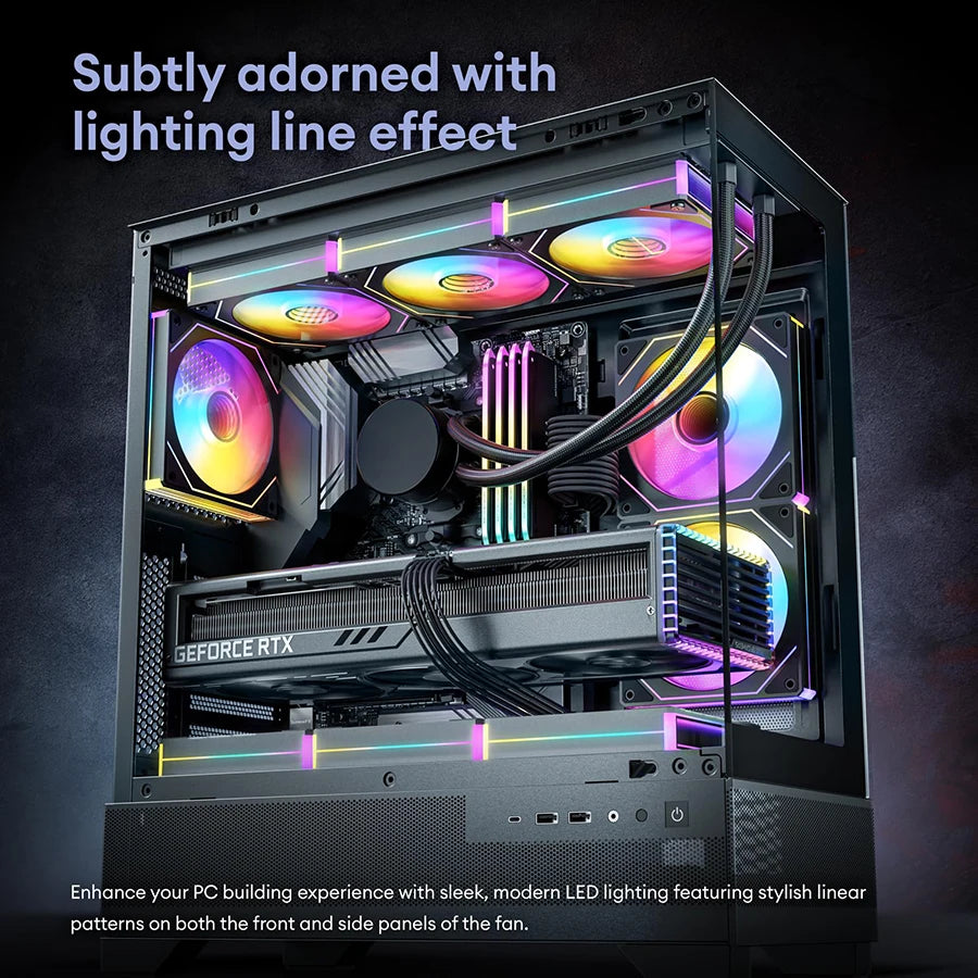 PRISM 7 PRO Case Cooling Fan 12cm ARGB 5V 3Pin 4 Pin PWM Computer Chassis Fan Infinity Mirror Silent Ventilador