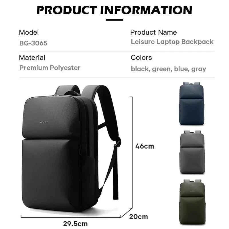 BANGE Simple Design Large Capacity Laptop Backpack Water Resistant Computer Backpack Fits 16 Inch Laptop Back Pack Bag for Male