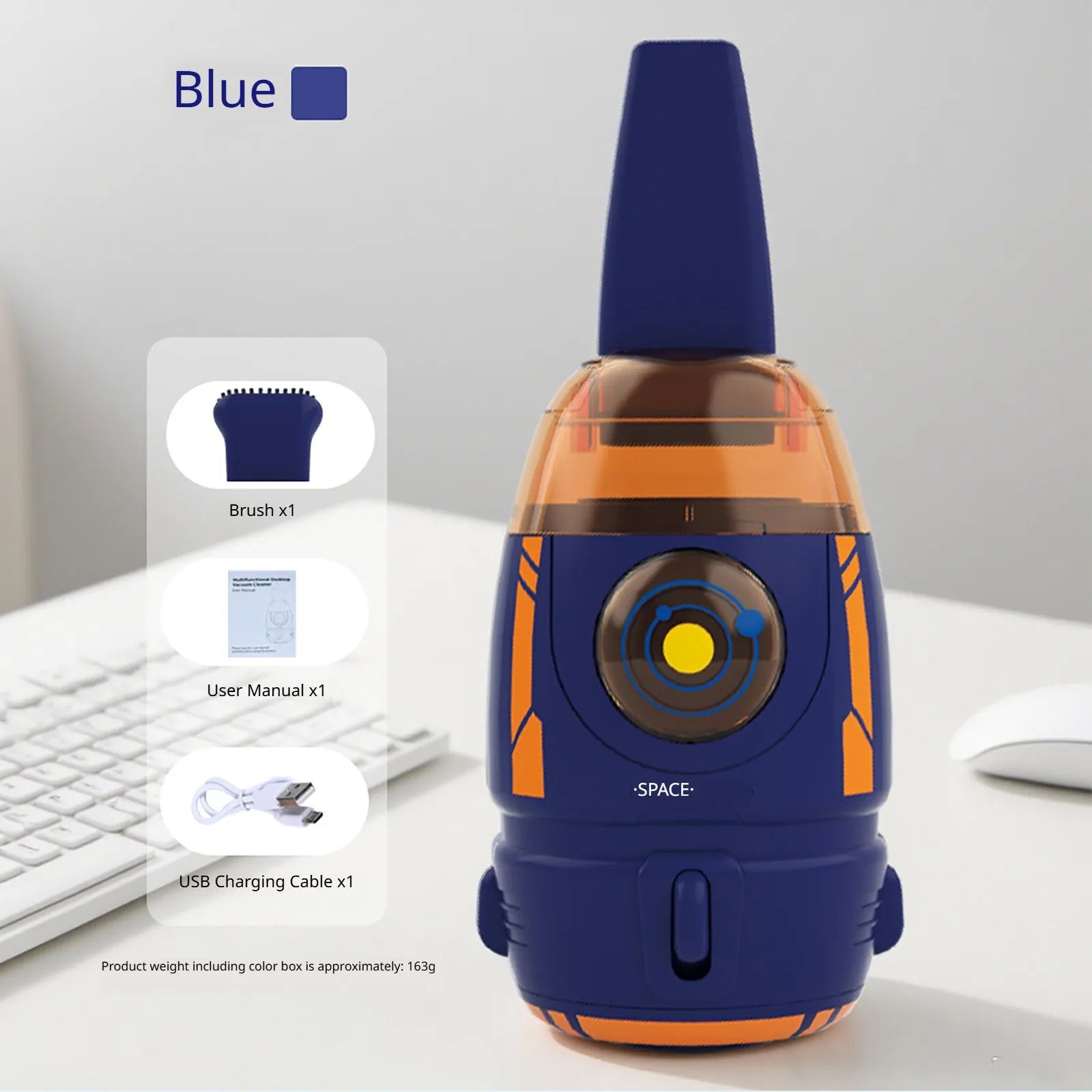Desktop Vacuum Cleaner Little Rocket Shaped Electric Handheld Desktop USB Charging Cleaner Eraser Scrap Mini Keyboard Cleaner